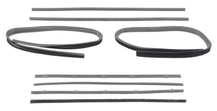 Front Door Window Channel Seal Kit - Felts/Channels/Div Bar - Black Bead - 67-72 Chevy GMC CK Pickup