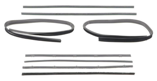 Front Door Window Channel Seal Kit - Felts/Channels/Div Bar - Black Bead - 67-72 Chevy GMC CK Pickup